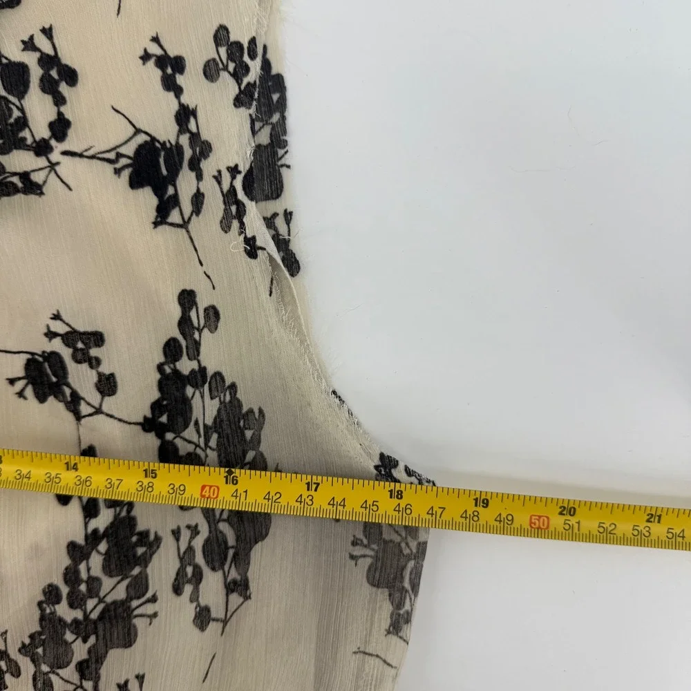 Easel Women's Sleeveless Dress Floral Tiered Ruffle Sheer Beige Black S‎ - Picture 10 of 12